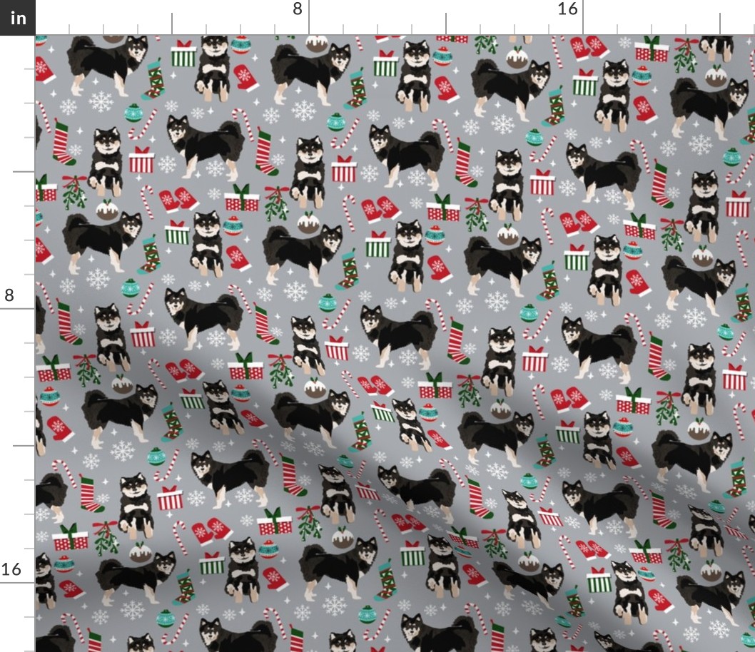 Finnish lapphund dog fabric - xmas christmas dog design 