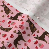 australian kelpie fabric red kelpie design - valentines cupcakes hearts fabric