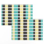 Geese Fly Over-: Turquoise, Yellow, & Blac 