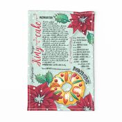 Christmas King Cake tea towel recipe // green background