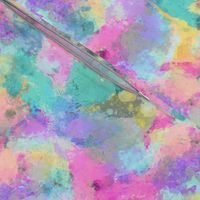 Watercolour Abstract Paint & Splatters Pink Mint Green Yellow