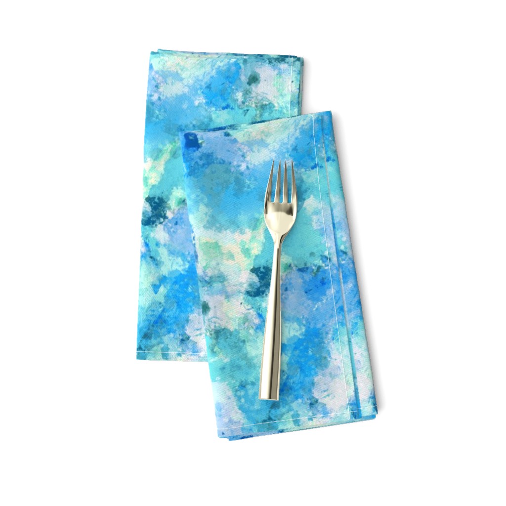 Watercolour Abstract Paint & Splatters Blue Mint Green