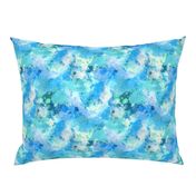 Watercolour Abstract Paint & Splatters Blue Mint Green