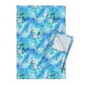 Watercolour Abstract Paint & Splatters Blue Mint Green