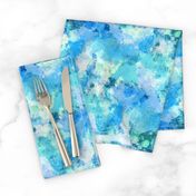 Watercolour Abstract Paint & Splatters Blue Mint Green