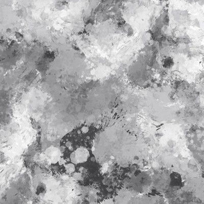 Watercolour Abstract Paint & Splatters Grey Black & White