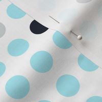 Modern polka dots light blue on white