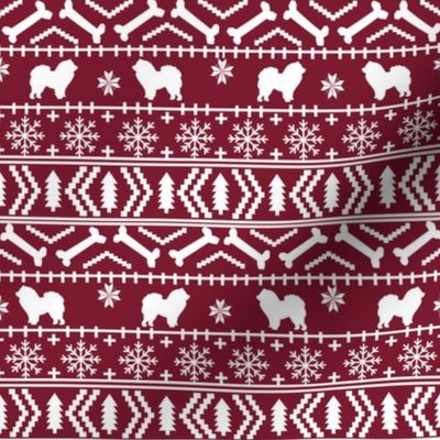 Chow Chow fair isle christmas dog breed fabric ugly sweater ruby