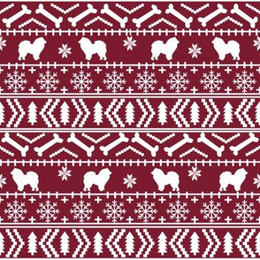 Chow Chow fair isle christmas dog breed fabric ugly sweater ruby