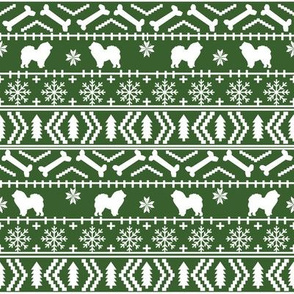 Chow Chow fair isle christmas dog breed fabric ugly sweater med green