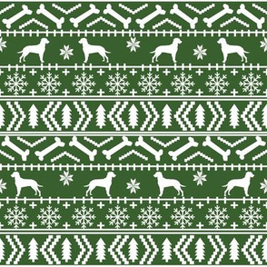Dalmatian fair isle christmas dog breed fabric ugly sweater med green