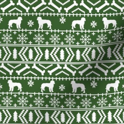 Golden Doodle fair isle christmas dog breed fabric ugly sweater med green