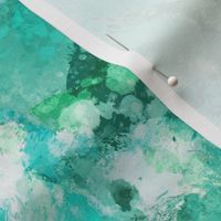 Watercolour Abstract Paint & Splatters Green Mint