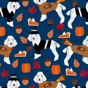 poodle fabric dogs thanksgiving design