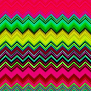 BRIGHT FRUITY  TROPICAL CHEVRONS MULTICOLOR