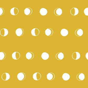 moon phases fabric // astronomy night sky moon eclipse full moons design mustard