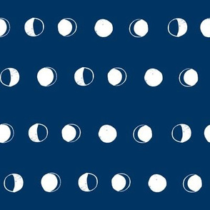 moon phases fabric // astronomy night sky moon eclipse full moons design navy