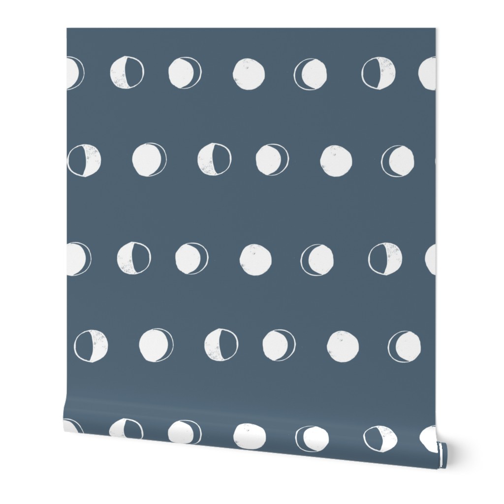 moon phases fabric // astronomy night sky moon eclipse full moons design payne's grey