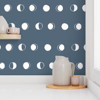moon phases fabric // astronomy night sky moon eclipse full moons design payne's grey