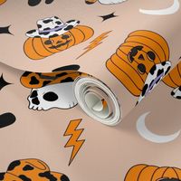 western halloween fabric - cowboy skull fabric halloween fabric