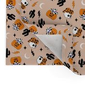 western halloween fabric - cowboy skull fabric halloween fabric