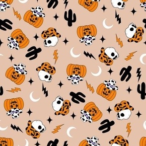 western halloween fabric - cowboy skull fabric halloween fabric