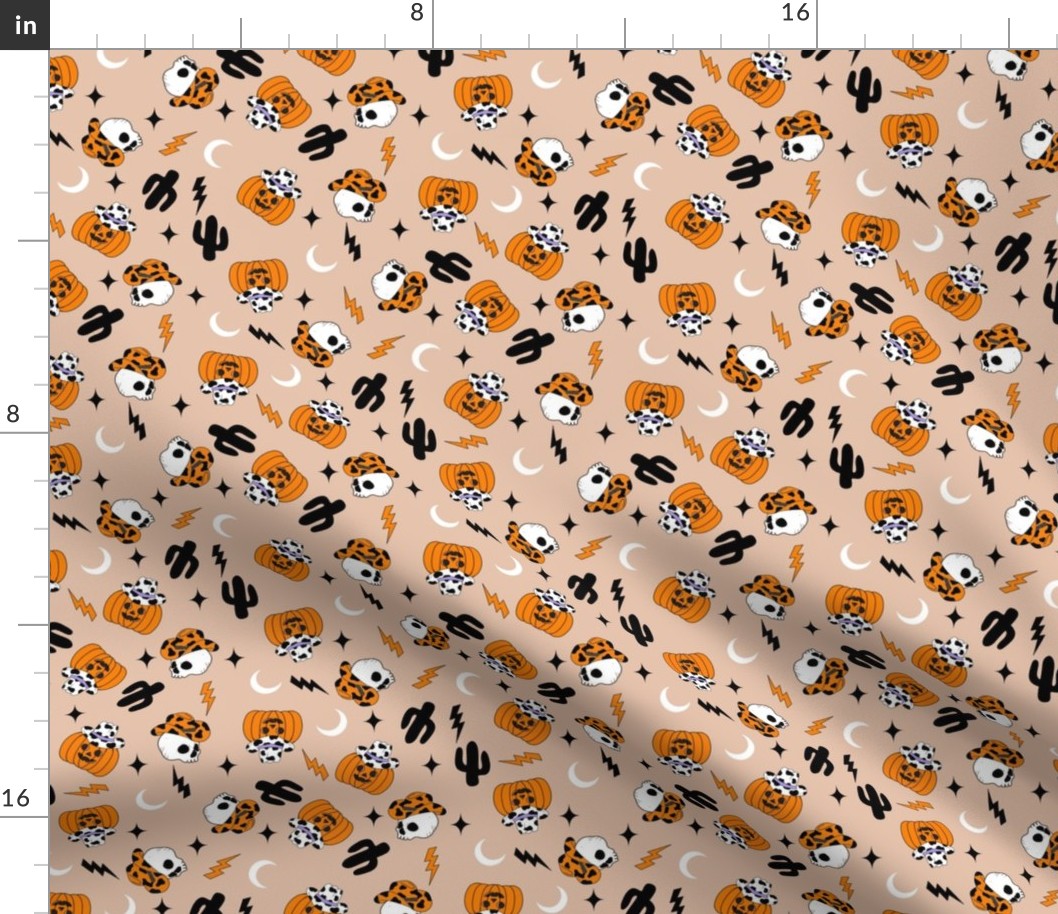 western halloween fabric - cowboy skull fabric halloween fabric