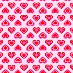 mini y2k hearts fabric - cute pink hearts, 90s hearts