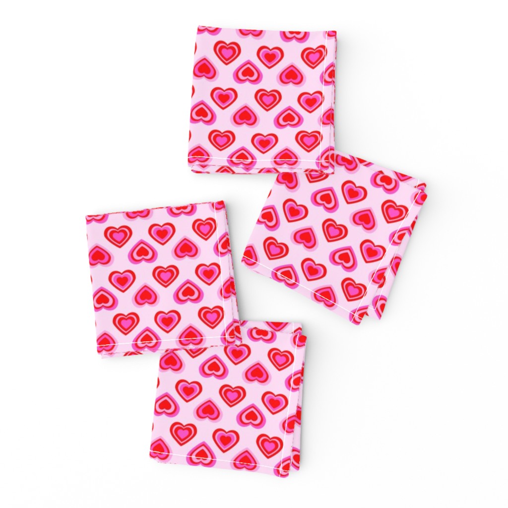 small y2k hearts fabric - cute pink hearts, 90s hearts