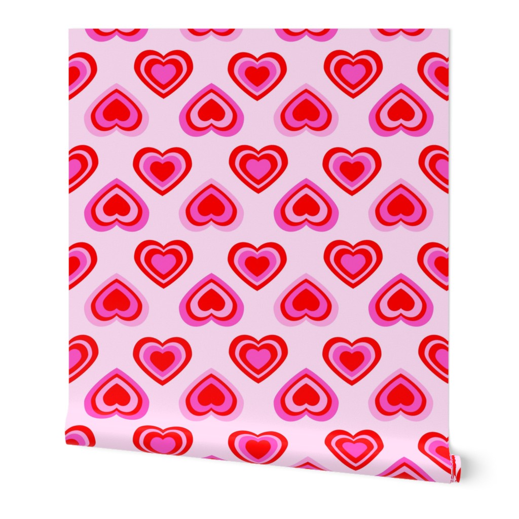 small y2k hearts fabric - cute pink hearts, 90s hearts