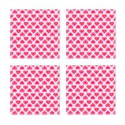 small y2k hearts fabric - cute pink hearts, 90s hearts