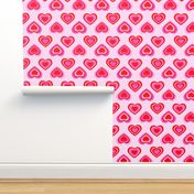 small y2k hearts fabric - cute pink hearts, 90s hearts