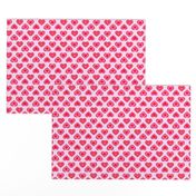 small y2k hearts fabric - cute pink hearts, 90s hearts