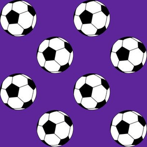 Two Inch Black and White Soccer Balls on Purple