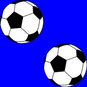 Three Inch Black and White Soccer Balls on Blue