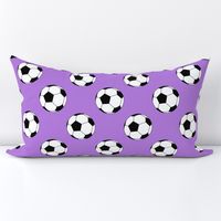 Three Inch Black and White Soccer Balls on Lavender Purple