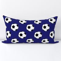 Three Inch Black and White Soccer Balls on Midnight Blue