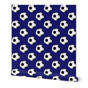 Three Inch Black and White Soccer Balls on Midnight Blue