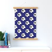 Three Inch Black and White Soccer Balls on Midnight Blue