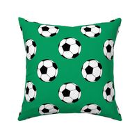 Three Inch Black and White Soccer Balls on Shamrock Green