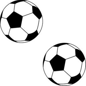 Three Inch Black and White Soccer Balls on White