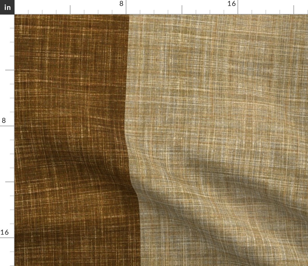 Duo Faux Linen Coffee and Oatmeal