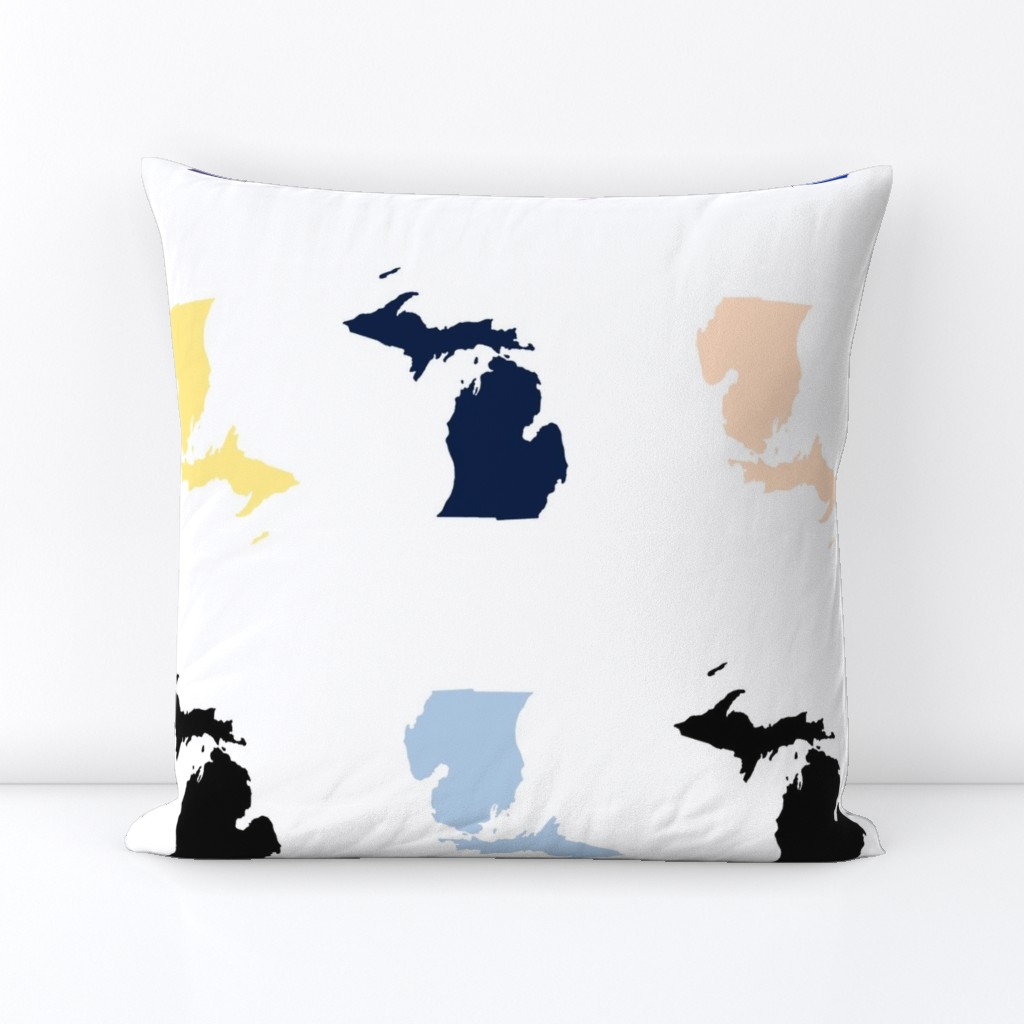 Michigan silhouettes  with 1.5" borders, multicolored
