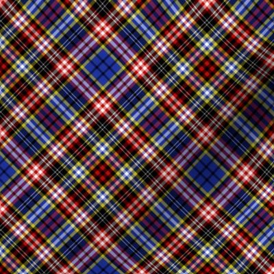 Ogilvy or Drummond of Strathallan tartan, blue modern, 6" diagonal