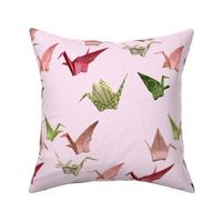 Pink Peace Cranes - Large Repeat Version