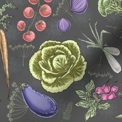 Farm veggies (grey) by HelenPdesigns