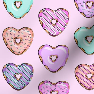 heart shaped donuts - valentines multi 