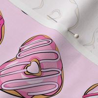 heart shaped donuts - valentines pink  on pink