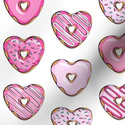 heart shaped donuts - valentines pink 