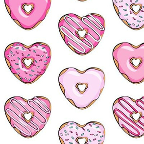 heart shaped donuts - valentines pink 